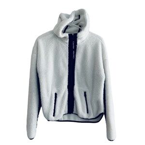 🖤Calvin Klein Performance S White Soft Fur Jacker 2 Pockets;a stain-free hood🖤